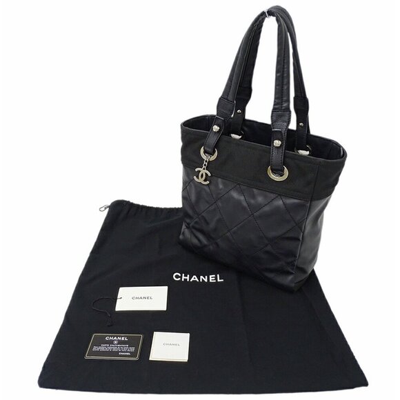 CHANEL Black Coated Canvas Tote Bag - Picture 9 of 16